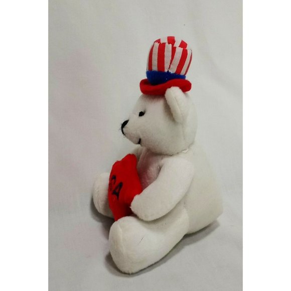Teddy Bear Patriotic USA Plush Stuffed Animal 5" OTC Red White Blue Star - Picture 4 of 9